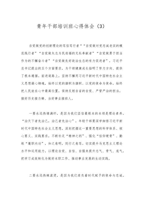 青年干部培训班心得体会（3）.docx
