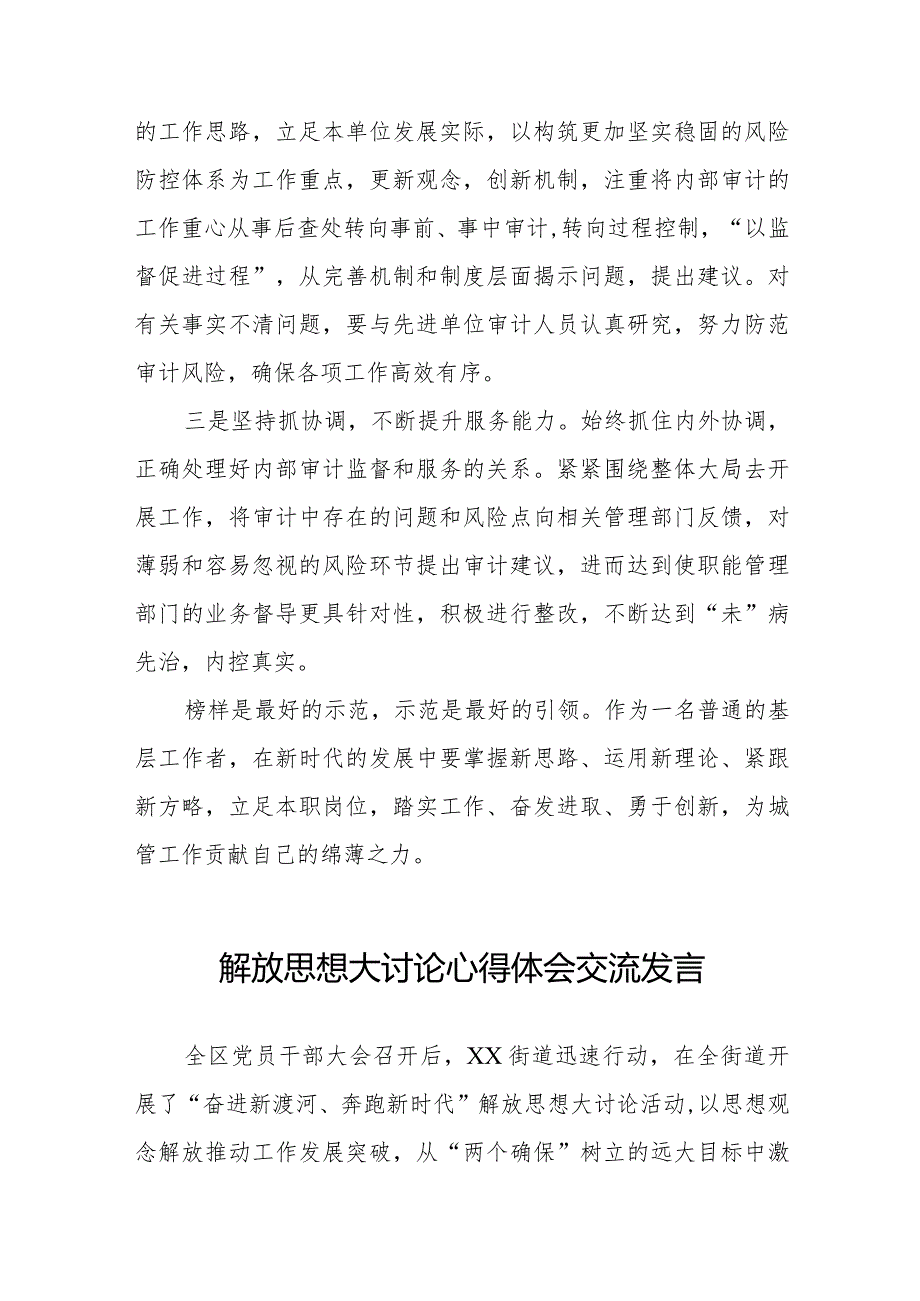 审计干部关于解放思想大讨论活动心得体会八篇.docx_第3页
