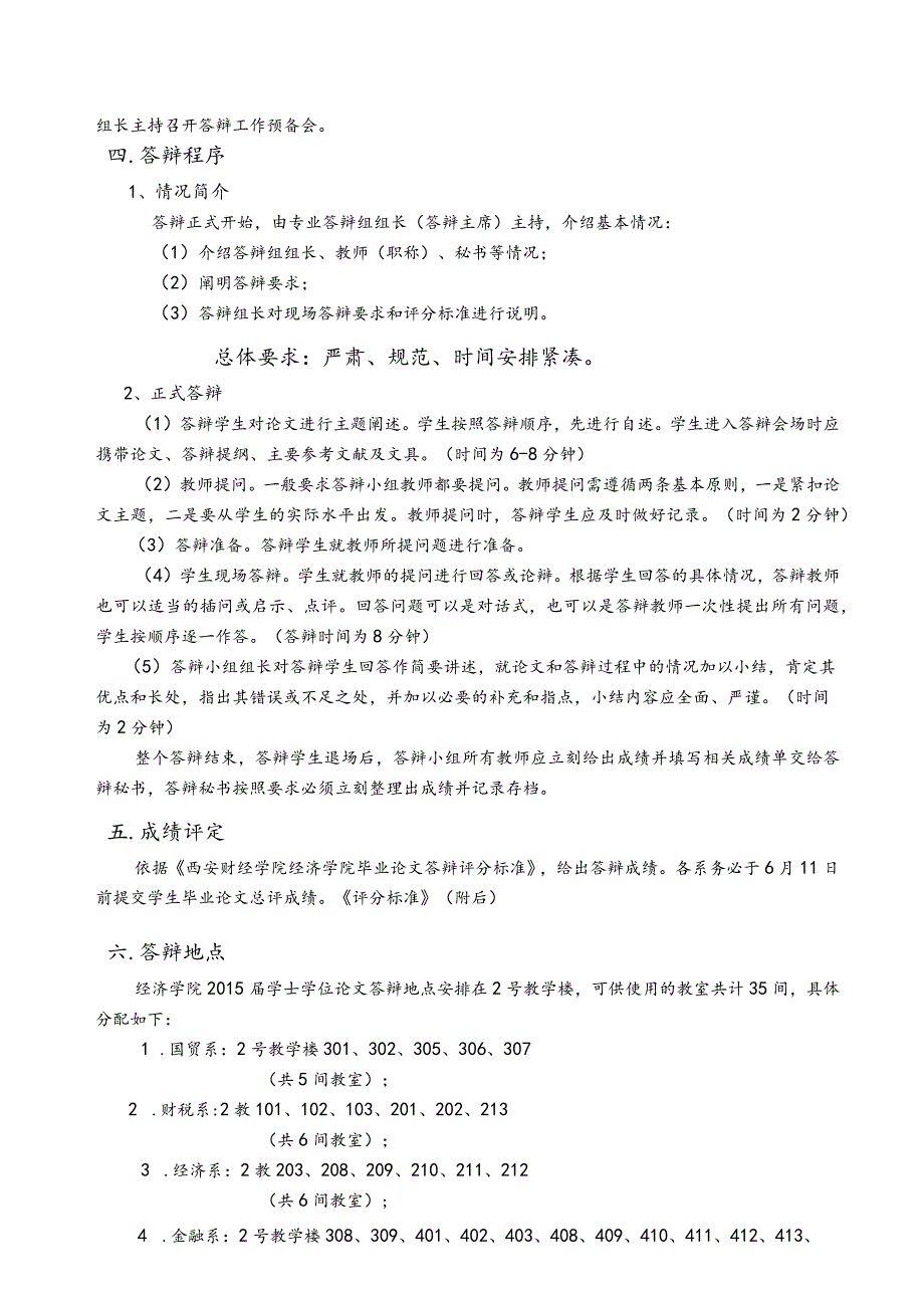 西安财经学院经济学院学士学位论文答辩安排.docx_第2页
