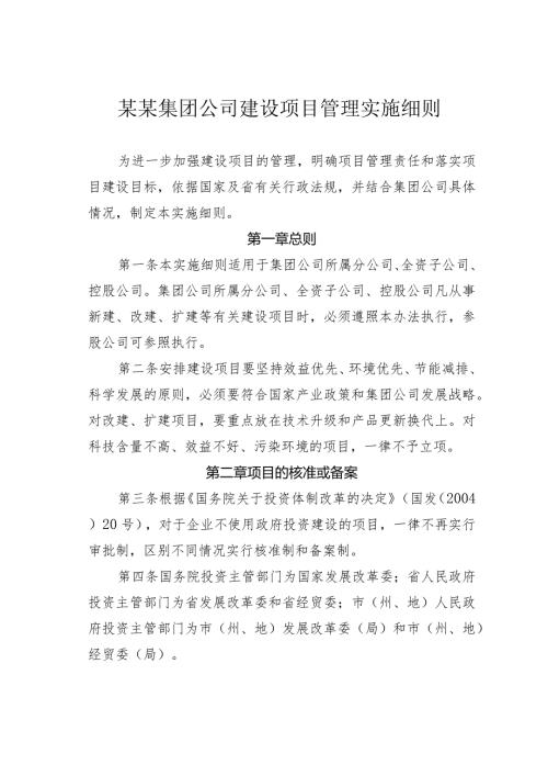 某某集团公司建设项目管理实施细则.docx