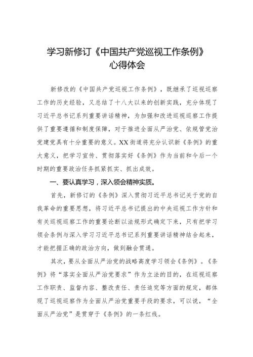 九篇2024年新修改《中国共产党巡视工作条例》的心得体会.docx