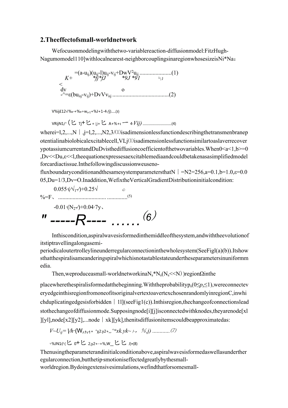 attractionofspiralwaveslocalizedinhomogeneitieswithsmallworldconnectioninexcitablemedia.docx_第2页
