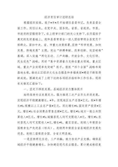 经济责任审计述职总结.docx