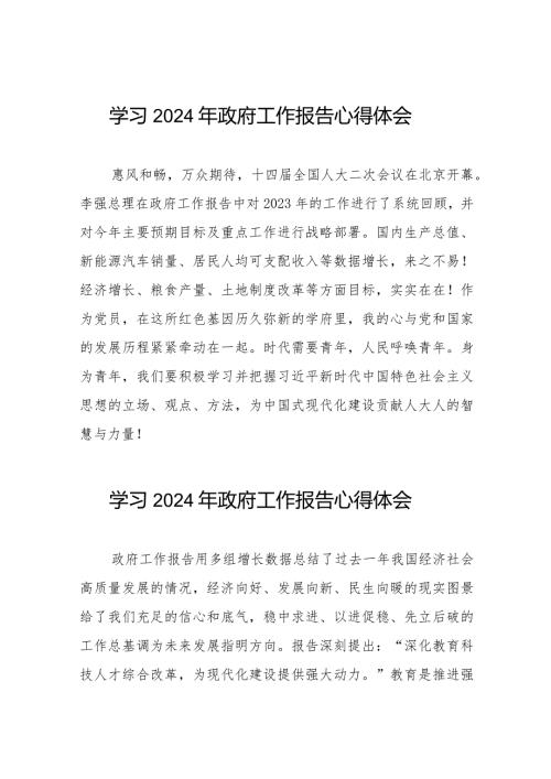 2024两会政府工作报告的学习心得体会40篇.docx