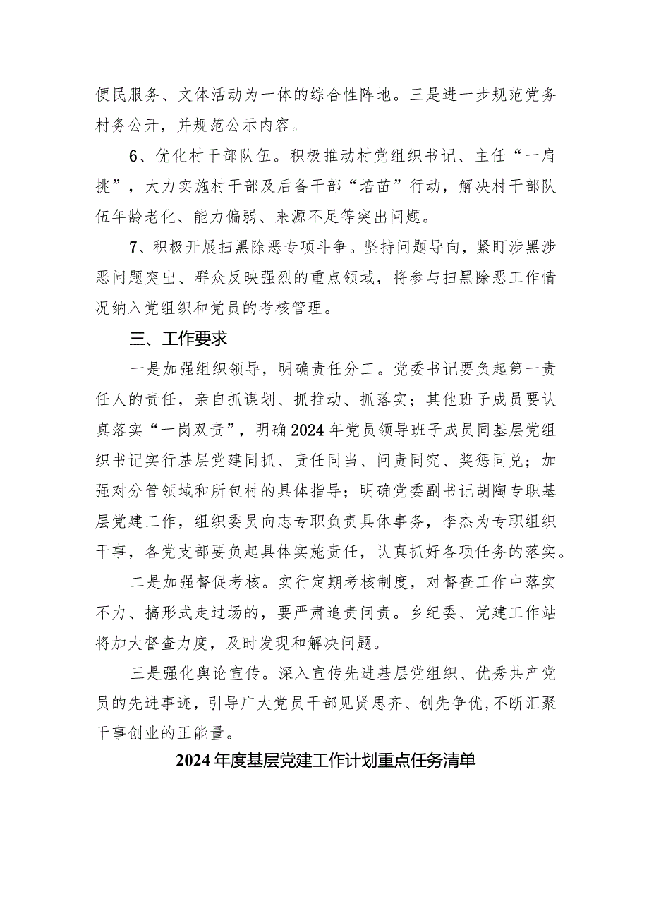 2024基层党建工作计划重点任务清单【五篇精选】供参考.docx_第3页