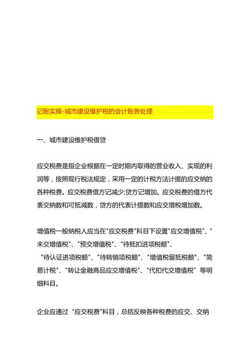 记账实操城市建设维护税的会计账务处理.docx