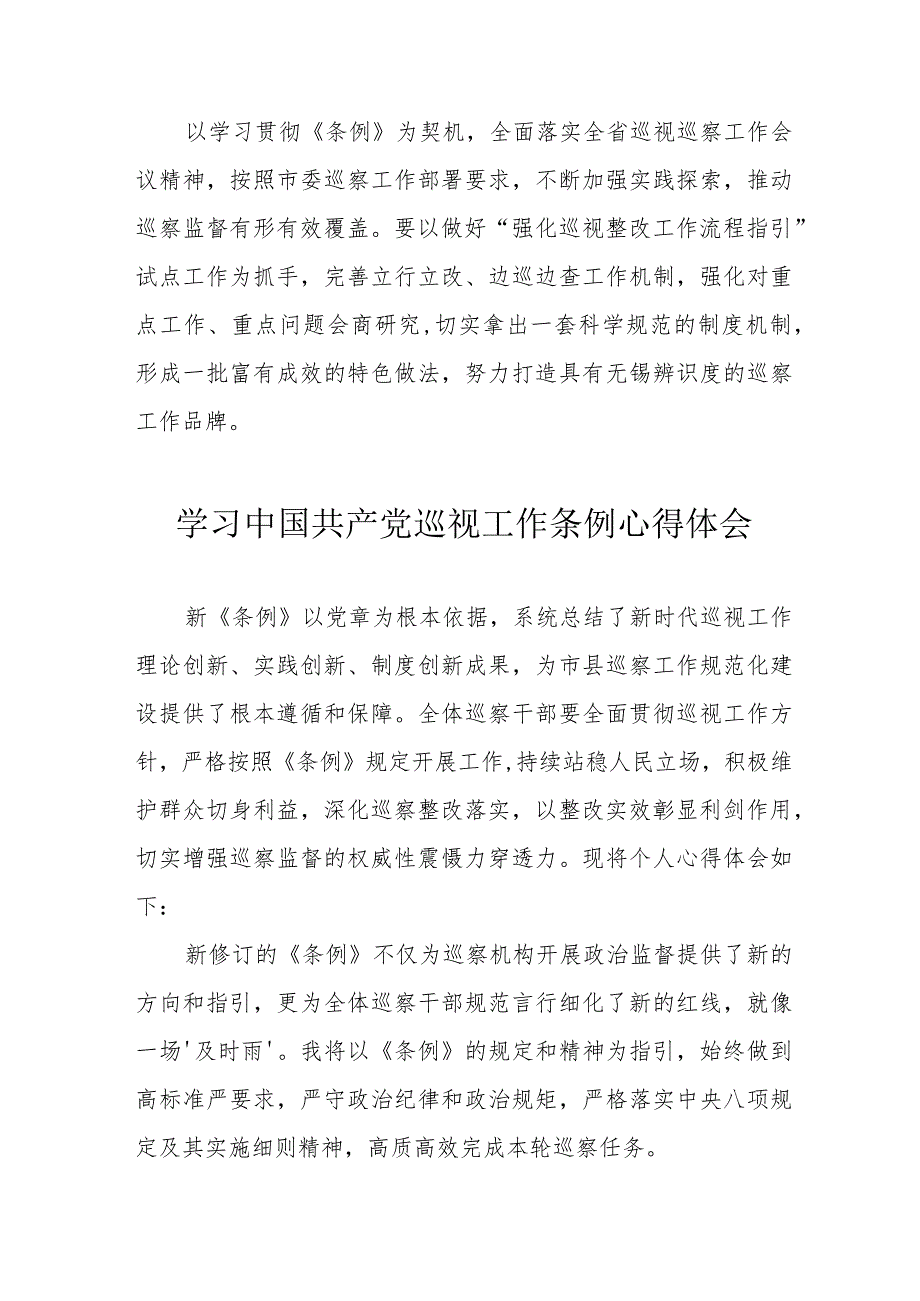 交通民警学习中国共产党巡视工作条例心得体会 （合计6份）.docx_第2页