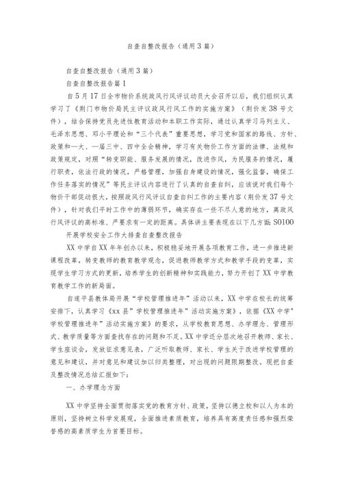 自查自整改报告（通用3篇）.docx