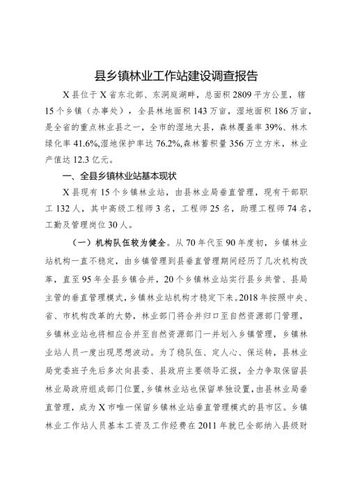 县乡镇林业工作站建设调查报告.docx