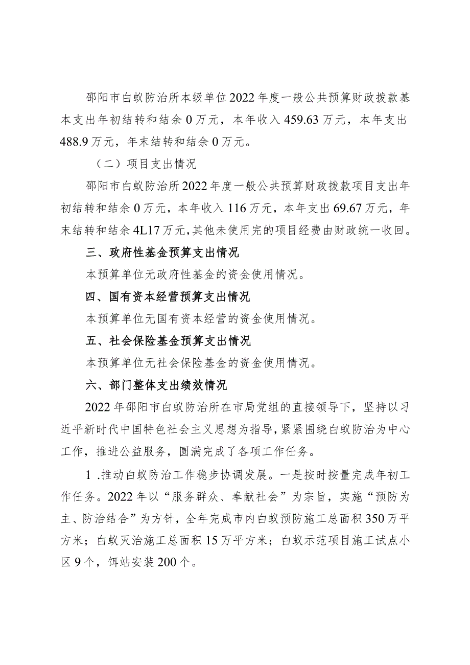 2022邵阳市白蚁防治所整体支出绩效自评报告.docx_第3页