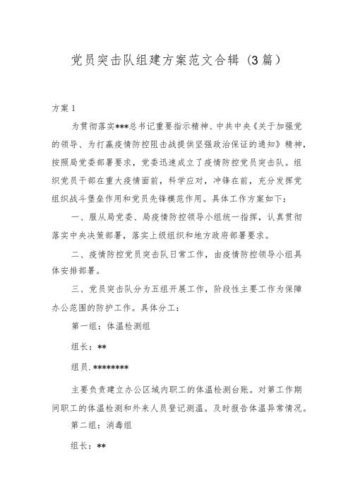 (3篇)党员突击队组建方案范文合辑.docx