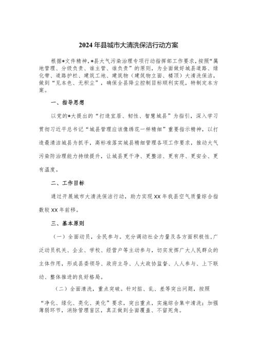 2024年县城市大清洗保洁行动方案.docx