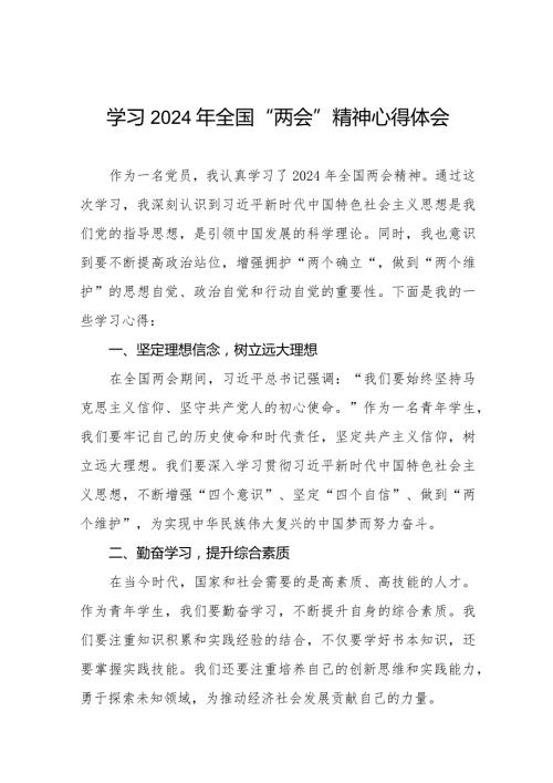 2024年全国两会精神心得体会精品范文30篇.docx
