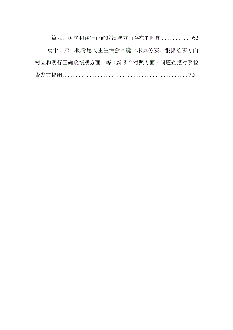 树立和践行正确政绩观五个方面检视剖析材料10篇(最新精选).docx_第2页