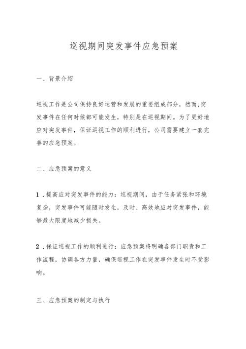 巡视期间突发事件应急预案.docx