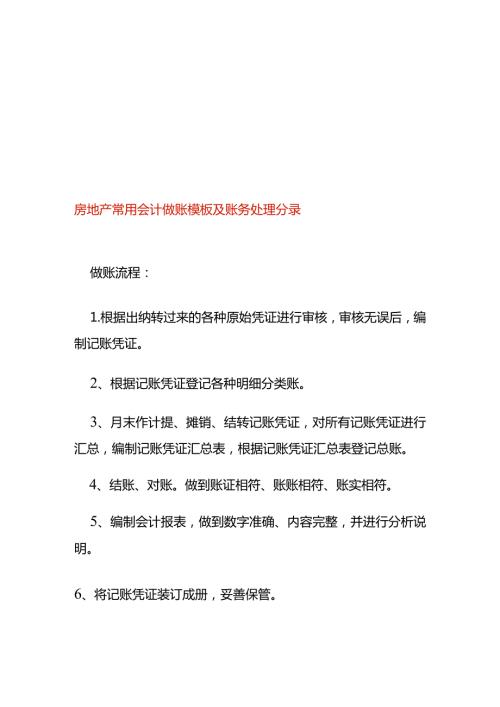 房地产常用会计做账模板及账务处理分录.docx
