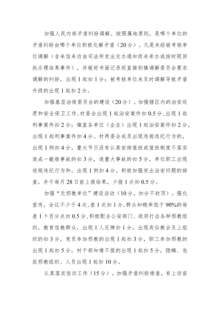 XX镇开展系列平安建设工作考核办法.docx_第2页