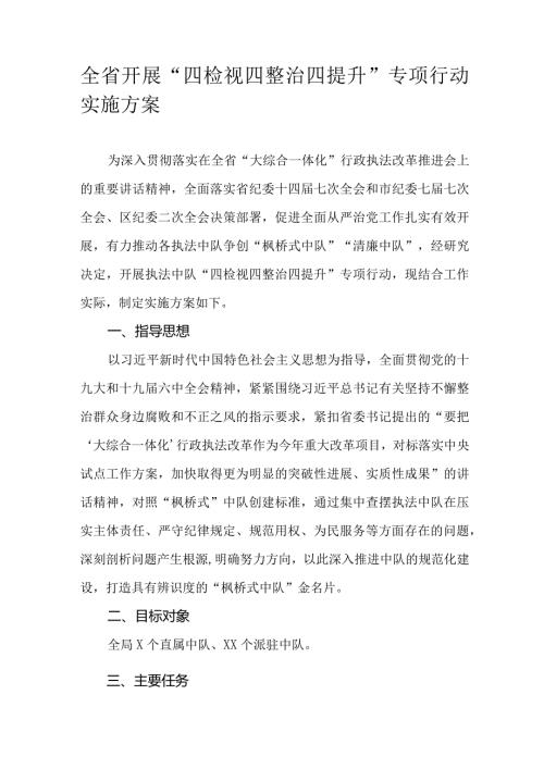 全省开展“四检视四整治四提升”专项行动实施方案.docx