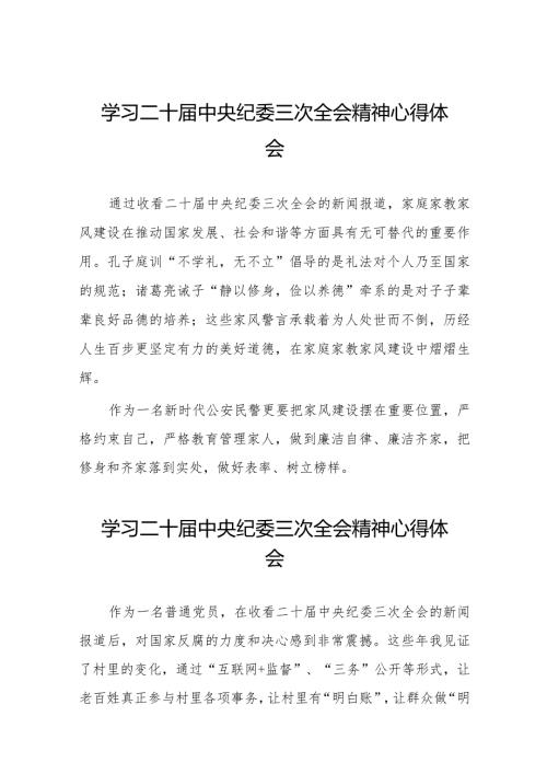 二十中央纪委三次全会精神的学习心得体会(25篇).docx