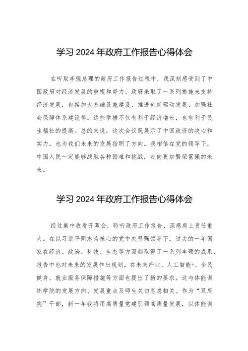 2024年政府工作报告心得体会范文合辑(44篇).docx