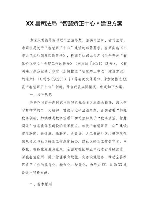 XX县司法局“智慧矫正中心”建设方案.docx