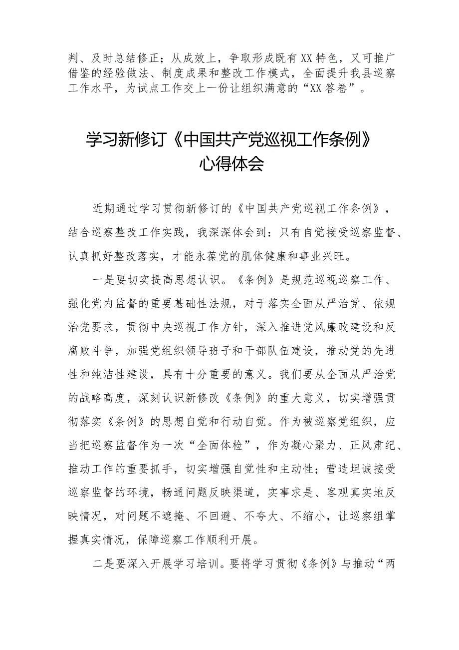 学习新修订《中国共产党巡视工作条例2024版》心得体会14篇.docx_第3页