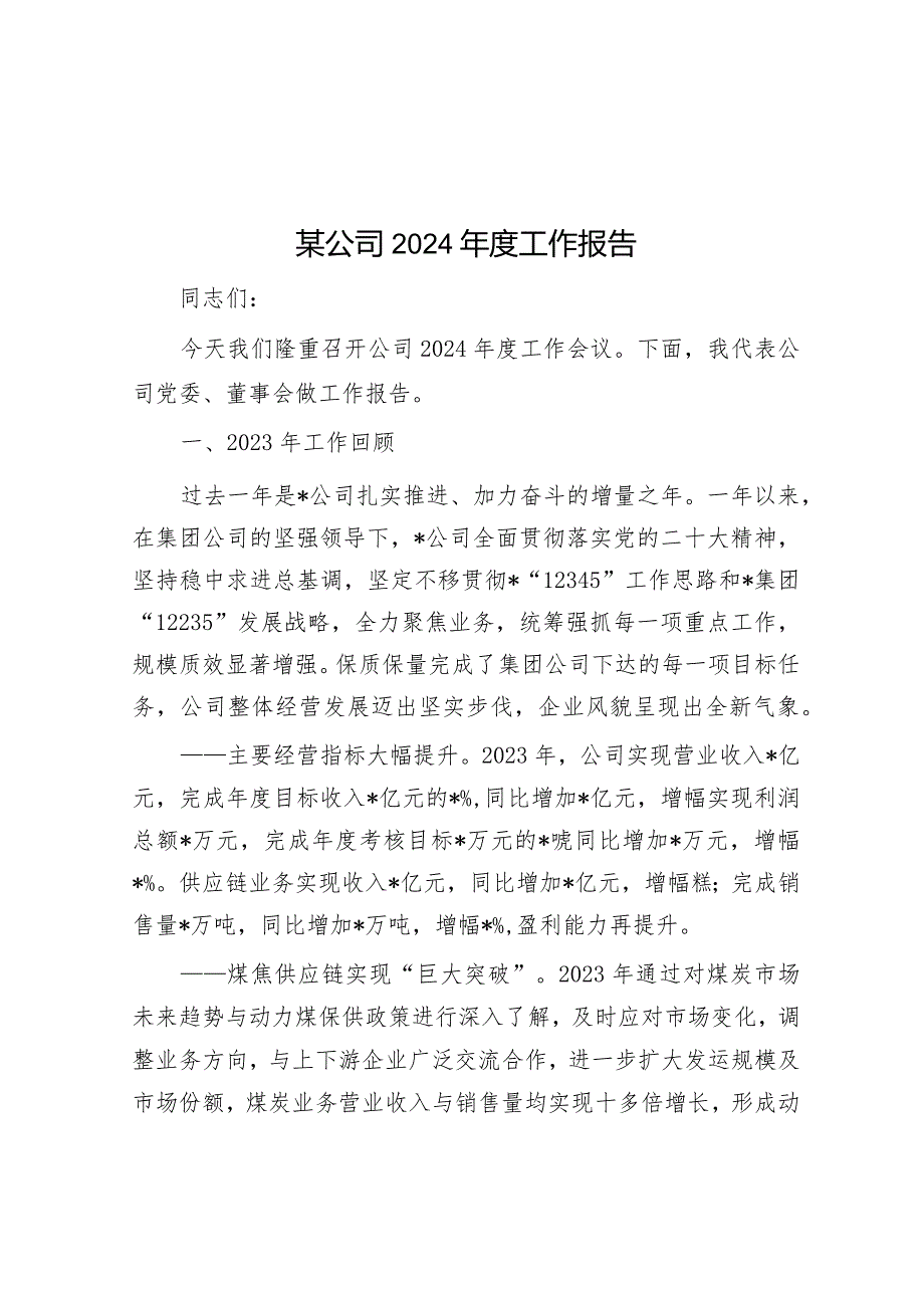 某公司2024工作报告.docx_第1页