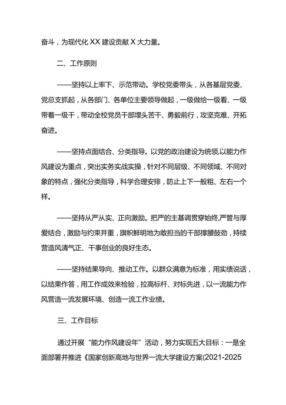XX大学2022年开展“能力作风建设年”活动实施方案.docx_第2页