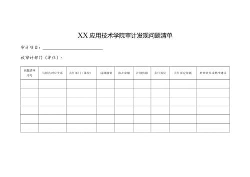 XX应用技术学院审计发现问题清单（2024年）.docx