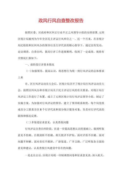 政风行风自查整改报告.docx