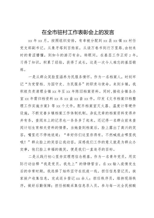 在全市驻村工作表彰会上的发言(2).docx