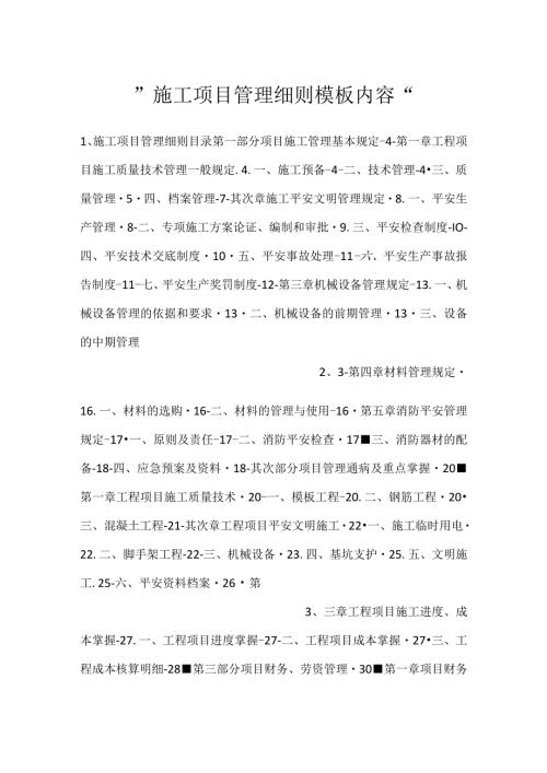 施工项目管理细则模板内容.docx
