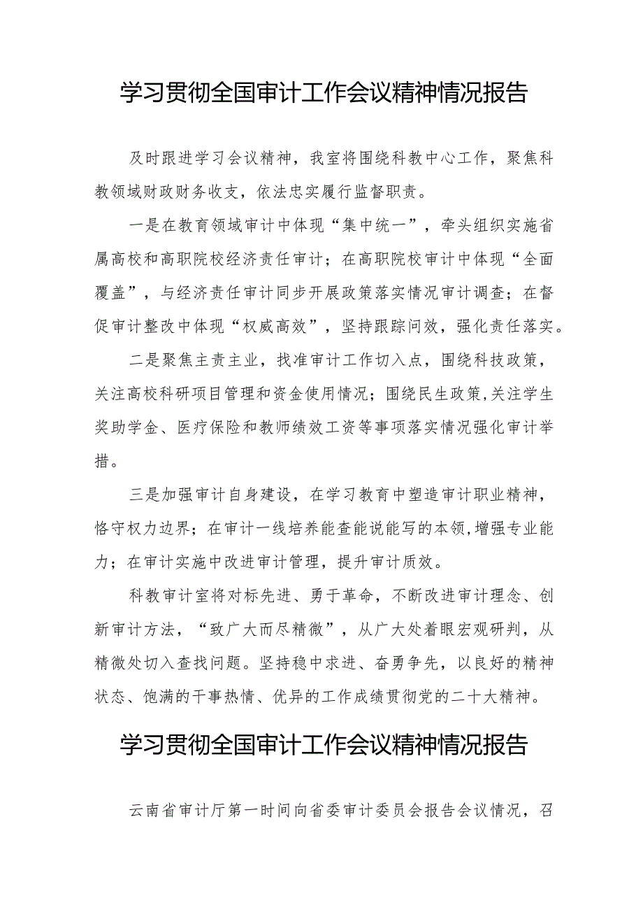 2024全国审计工作会议精神学习贯彻工作总结22篇.docx_第2页