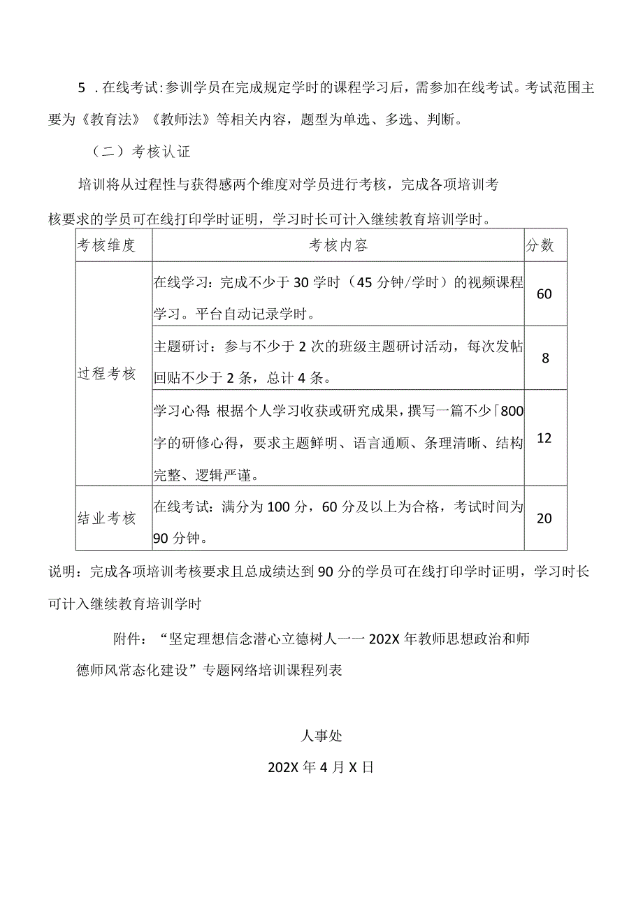 XX应用技术学院关于202X年开展“坚定理想信念潜心立德树人”专题网络培训的通知（2024年）.docx_第3页