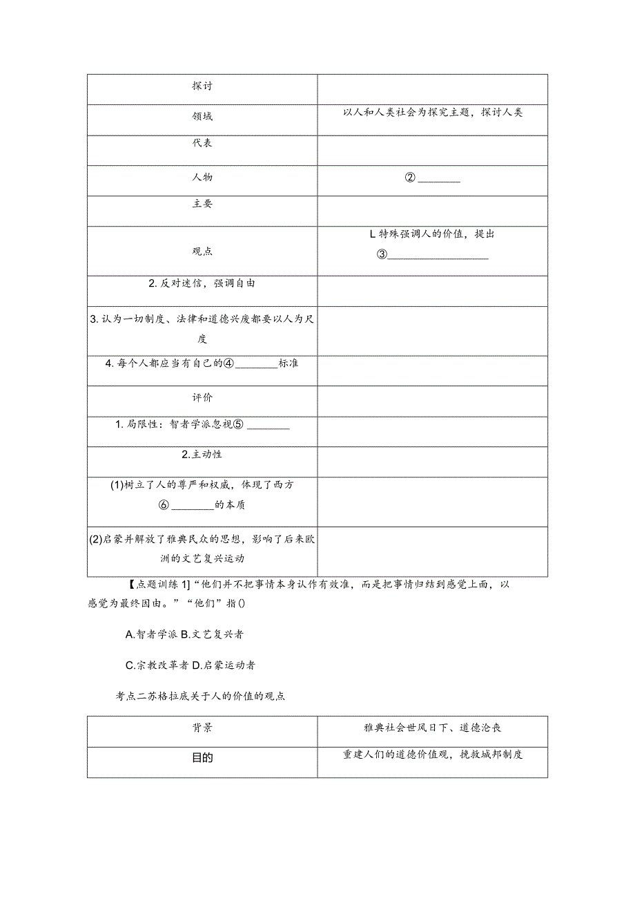 2024一轮复习人教版（江苏专用）：第34讲西方人文主义思想的起源（学案）.docx_第2页