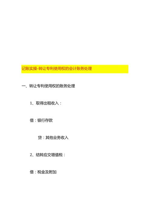 记账实操转让专利使用权的会计账务处理.docx