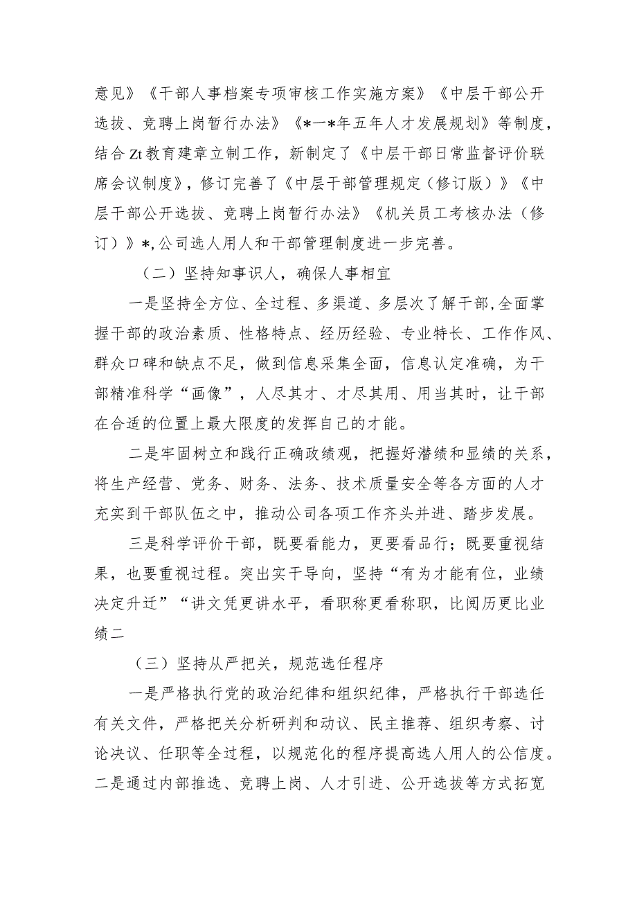 企业公司选人用人工作总结.docx_第2页