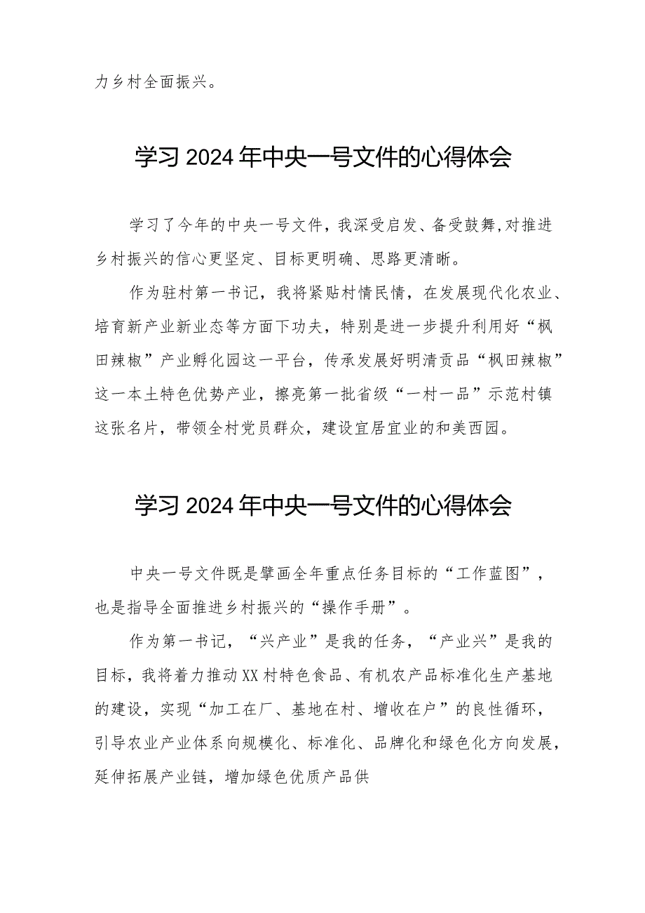 驻村干部学习2024年中央一号文件的心得感悟22篇.docx_第2页