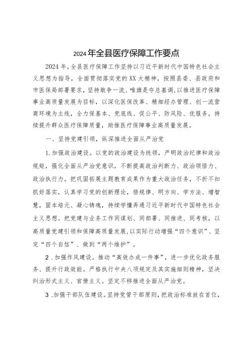 2024年全县医疗保障工作要点.docx