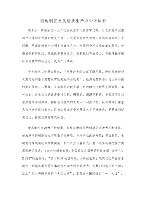 因地制宜发展新质生产力心得体会.docx