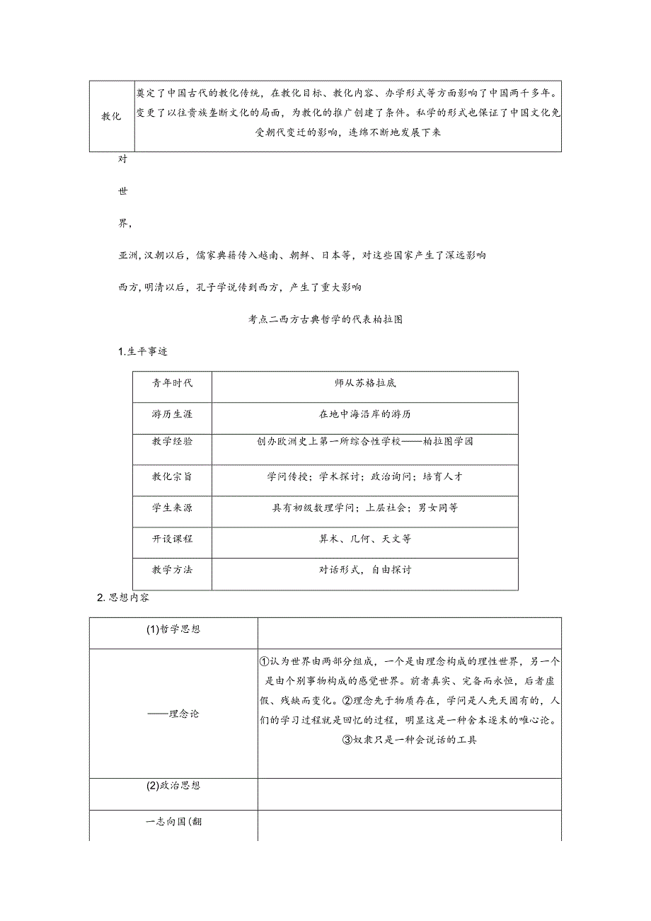 2024一轮复习人教版（江苏专用）：选修四第53讲东西方的先哲（学案）.docx_第2页