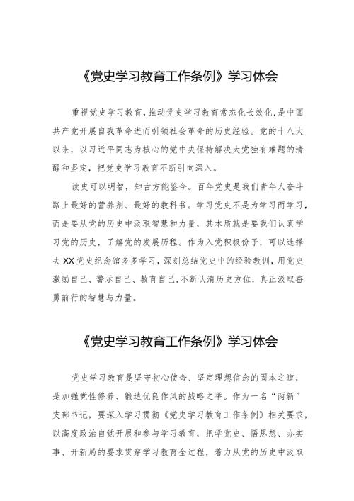 学习党史学习教育工作条例心得感悟发言稿十四篇.docx