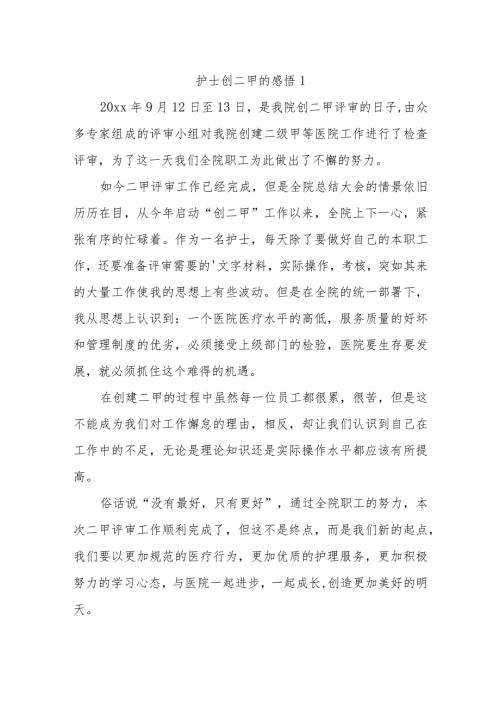 护士创二甲的感悟7篇.docx