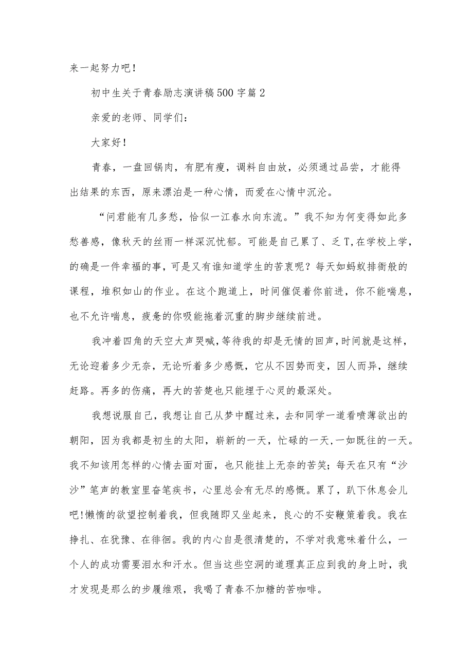 初中生关于青励志演讲稿500字（24篇）.docx_第3页