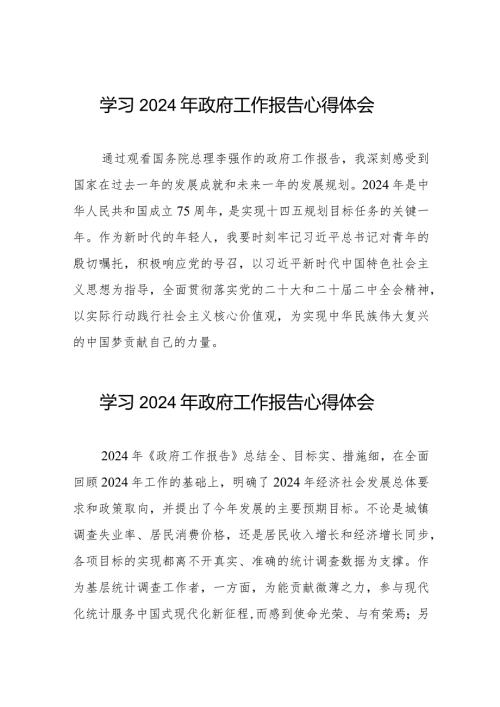 观看2024年两会政府工作报告的心得体会35篇.docx