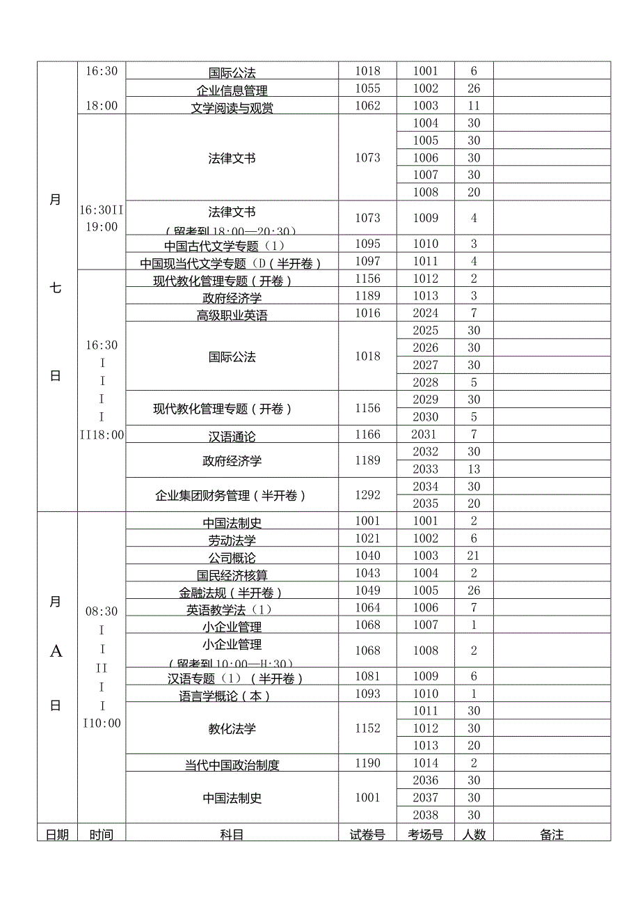 2024—2024学第一学期开放教育本科期末考试考场安排.docx_第3页