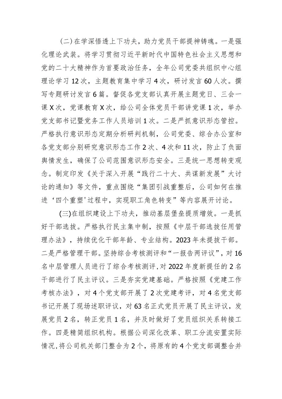 国企党委书记、董事长2024抓基层党建工作述职报告.docx_第2页