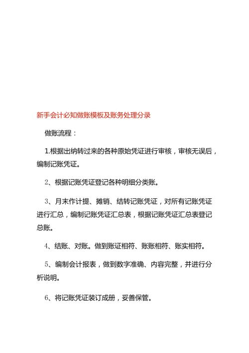 新手会计必知做账模板及账务处理分录.docx