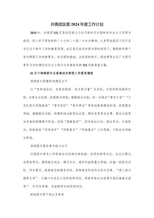 共青团区委2024工作计划.docx