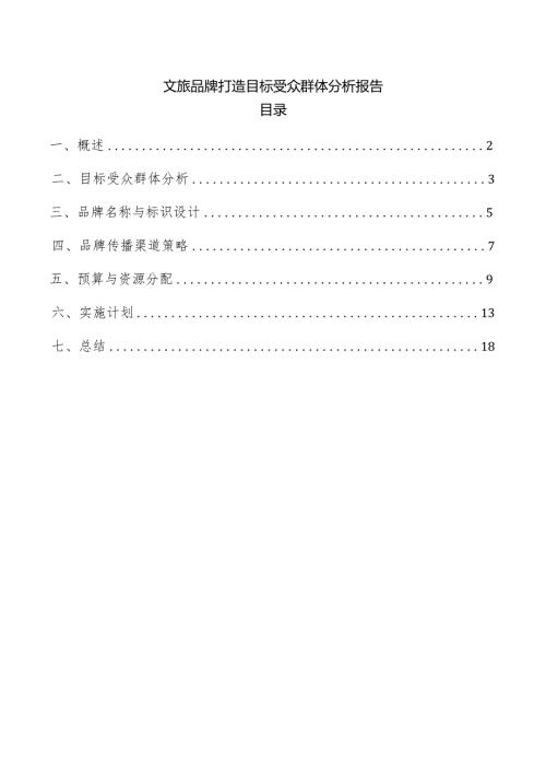 文旅品牌打造目标受众群体分析报告.docx